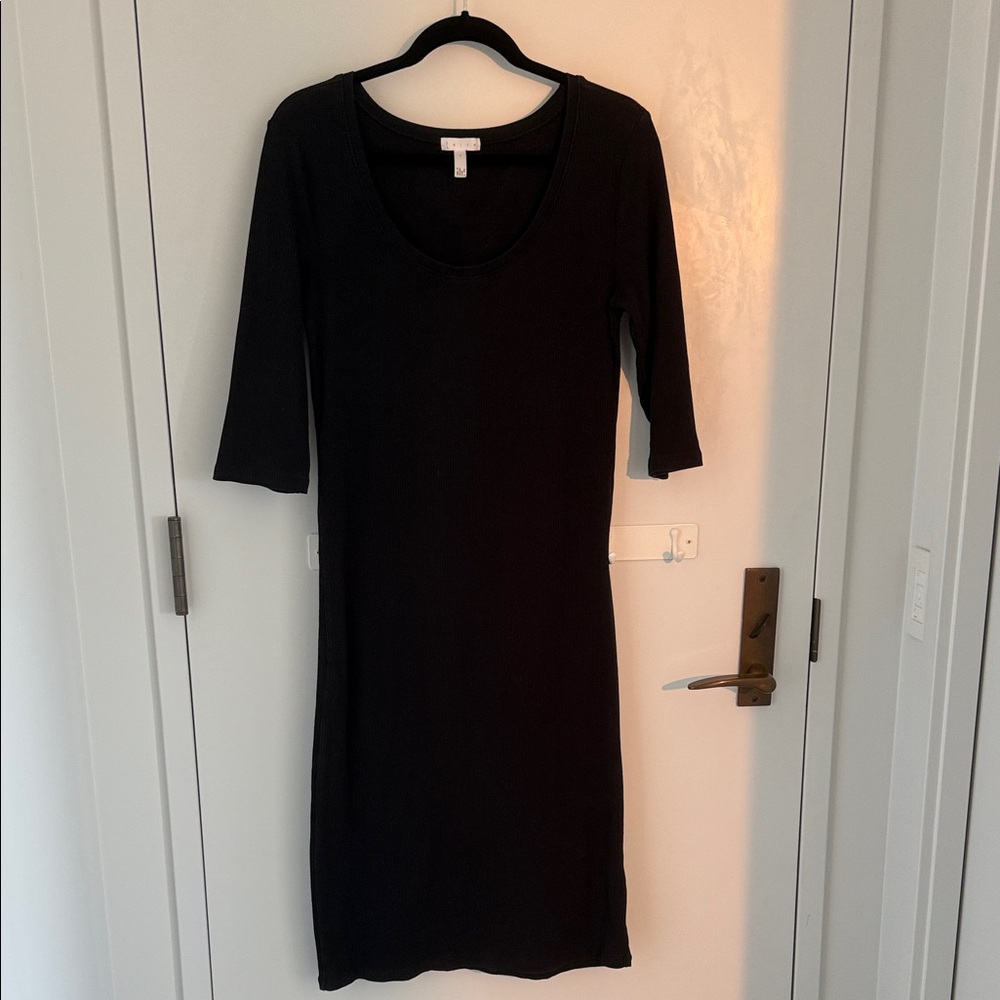 Leith Knit Black Long Sleeve Dress